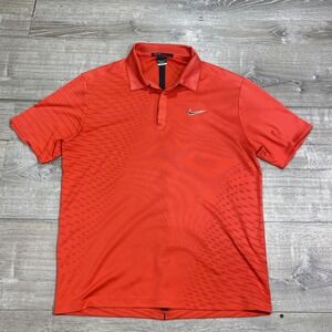 Nike Tiger‎ Woods Collection Polo Shirt Mens Large Red Dri-Fit Golf Performance